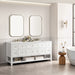 Breckenridge 72" Double Vanity, Whitewashed Oak w/ Single Hole 3 CM White Zeus Silestone Top & Backsplash