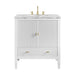 Myrrin 30" Single Vanity, Bright White w/ 3 CM Carrara Marble Top