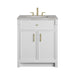 Bellshire 30" Single Vanity, Bright White w/ 3 CM Victorian Silver Silestone Top