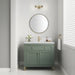 James Martin Chicago 36" Single Bathroom Vanity in Smokey Celadon, shown in a bathroom setting