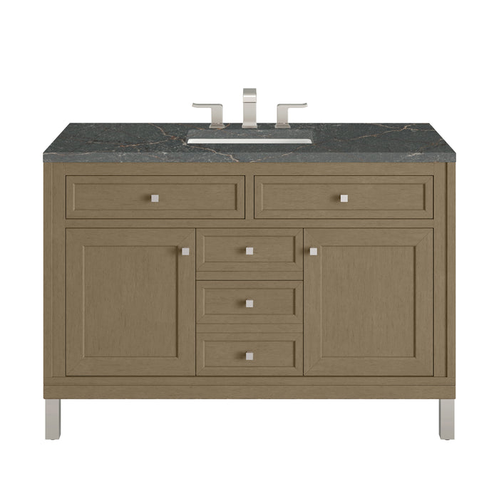 Chicago 48" Single Vanity, Smokey Celadon, w/ 3 CM White Zeus Silestone® Top