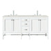 Addison 72" Double Vanity, Glossy White w/ 3 CM Lime Delight Silestone Top