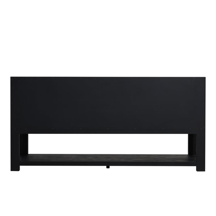 Lucian 72" Double Vanity, Pebble Oak, w/ 3 CM Siberian Silestone Widespread Top