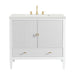 Myrrin 36" Vanity, Bright White w/ 3 CM Lime Delight Silestone Top