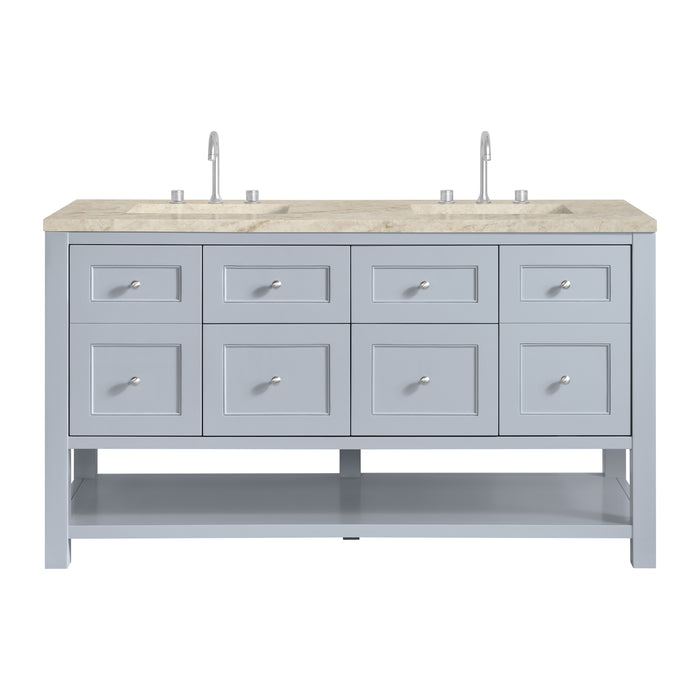 Breckenridge 60" Double Vanity, Smokey Celadon, w/ 3 CM Tajnar Eclos Top