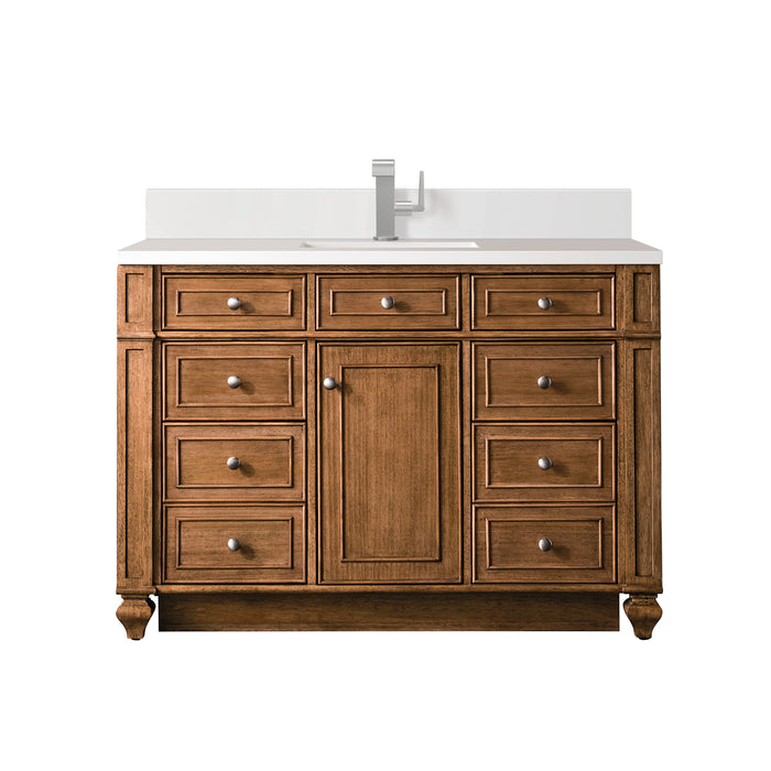 Bristol 48" Single Vanity Cabinet, Whitewashed Walnut