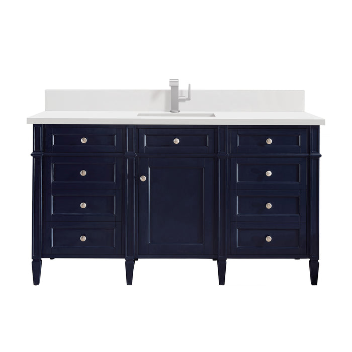 Brittany 60" Single Vanity, Urban Gray w/ 3 CM Charcoal Soapstone Silestone Top