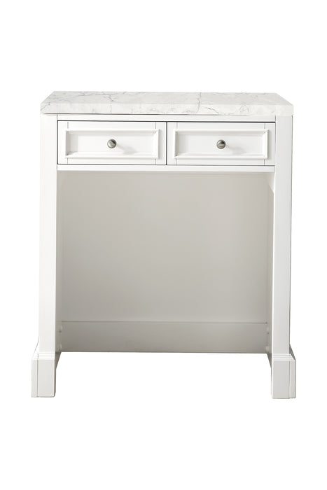 De Soto 30" Countertop Unit, Bright White w/ 3 CM Eternal Jasmine Pearl Silestone Top