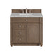 Bristol 36" Single Vanity, Whitewashed Walnut w/ 3 CM Victorian Silver Silestone Top