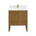 Hudson 30" Single Vanity, Honey Oak w/ Single Hole 3 CM White Zeus Silestone Top and Matching Backsplash