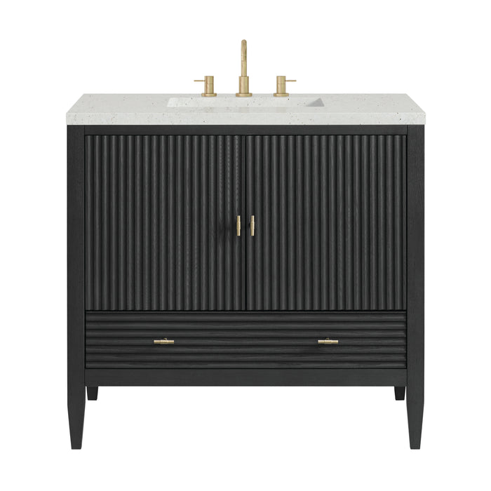Myrrin 36" Vanity, Carbon Oak w/ 3 CM Lime Delight Silestone Top