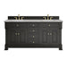 Brookfield 72" Double Vanity, Black Onyx w/ 3 CM Victorian Silver Silestone Top