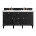 Lorelai 60" Double Vanity, Black Onyx w/ 3 CM White Zeus Silestone Top