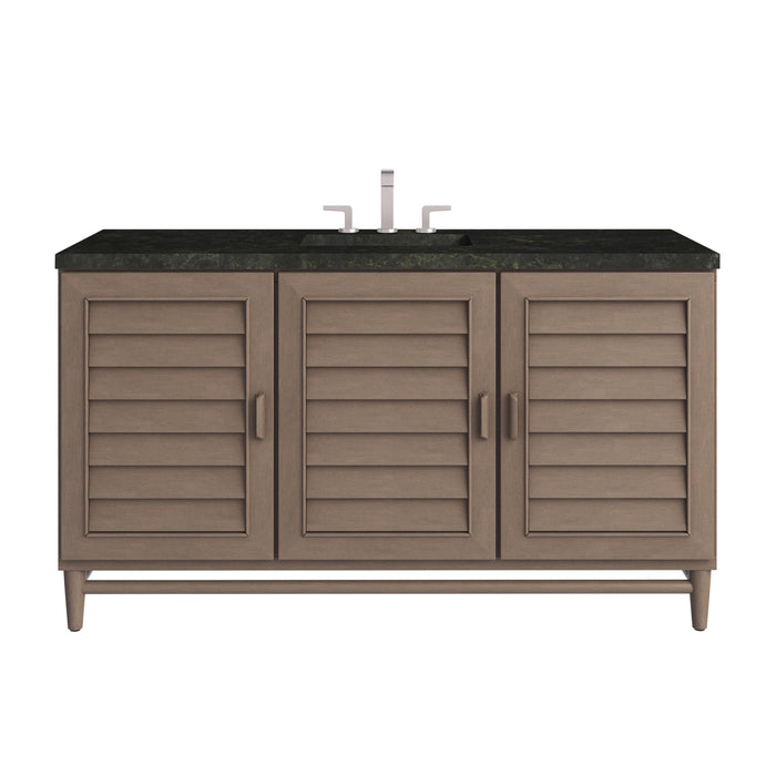 Portland 60" Single Vanity, Whitewashed Walnut, w/ 3 CM Phantome Eclos Top