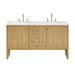 Hudson 60" Double Vanity, Light Natural Oak w/ 3 CM Lime Delight Top