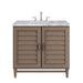 Portland 36" Single Vanity Whitewashed Walnut w/ 3 CM Carrara Marble Top