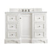 De Soto 48" Single Vanity, Bright White w/ 3 CM Ethereal Noctis Silestone Top
