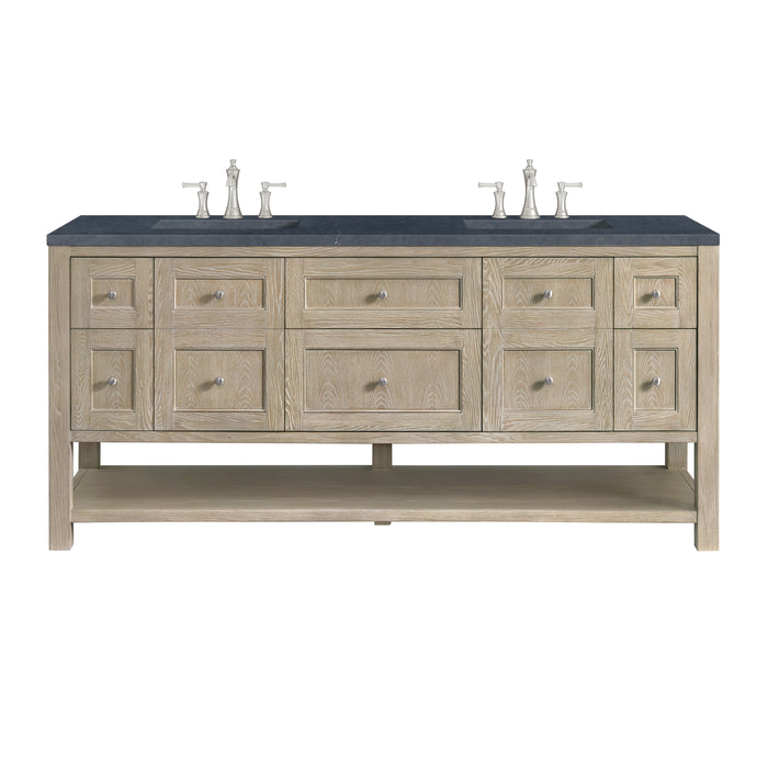 Breckenridge 72" Double Vanity, Smokey Celadon, w/ 3 CM Siberian Silestone Top w/FreePower Wireless Charger