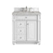 Bristol 30" Single Vanity, Bright White w/ 3 CM Victorian Silver Silestone Top