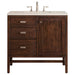 Addison 36" Single Vanity, Mid-Century Acacia, w/ 3 CM Siberian Silestone Top