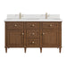 Lorelai 60" Double Vanity, Light Natural Oak w/ 3 CM Ethereal Noctis Silestone Top