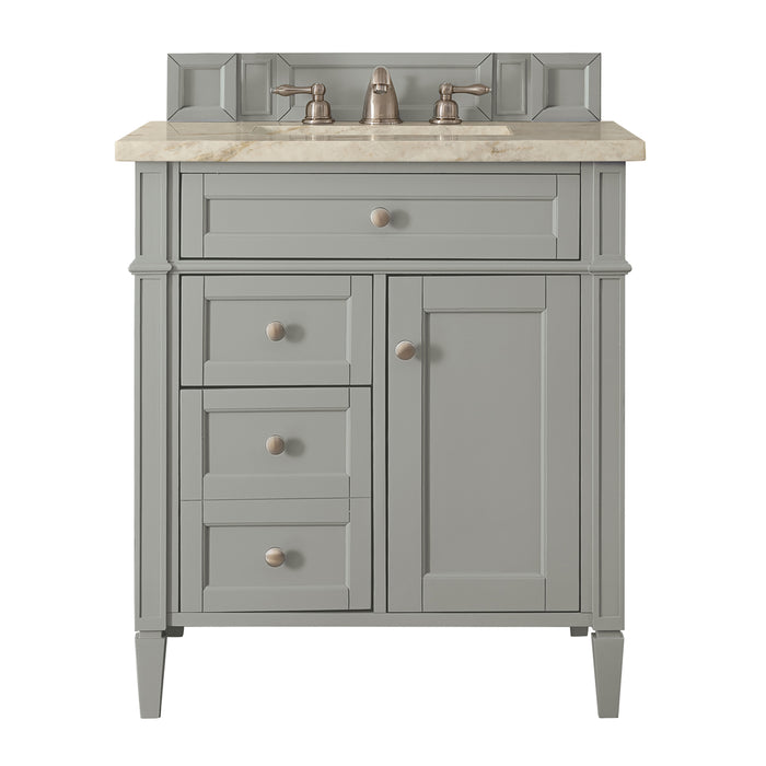 Brittany 30" Single Vanity, Urban Gray, w/ 3 CM Tajnar Eclos Top