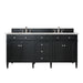 Brittany 72" Double Vanity, Black Onyx, w/ 3 CM Siberian Silestone Top w/FreePower Wireless Charger