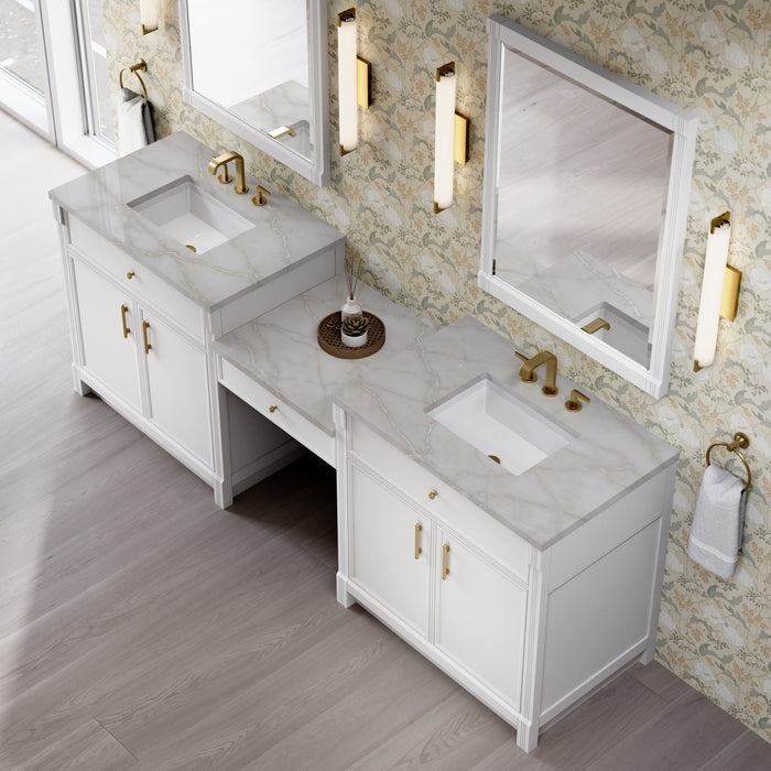 James Martin Vanities Bellshire 96" Dual Vanity Set with 24" Make-Up Counter