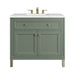 Chicago 36" Single Vanity, Smokey Celadon, w/ 3 CM Ethereal Noctis Silestone® Top