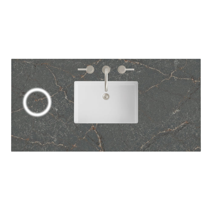 48" Single Top, 3 CM Parisien Bleu Silestone w/ Sink & FreePower Wireless Charger