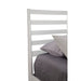 Alpine Furniture Flynn Retro California King Bed w/Slat Back Headboard, White 1066-W-27CK