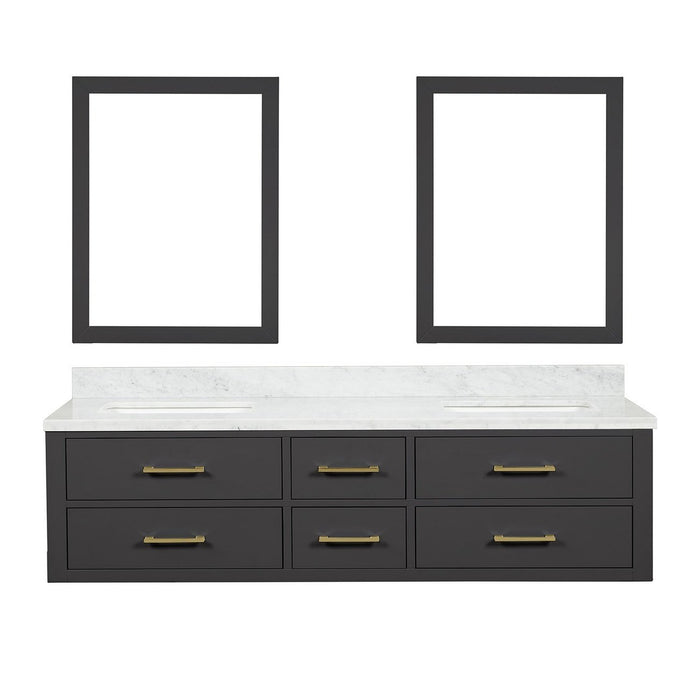 Lexora Home Castor Double Bath Vanity with Carrara Marble Countertop