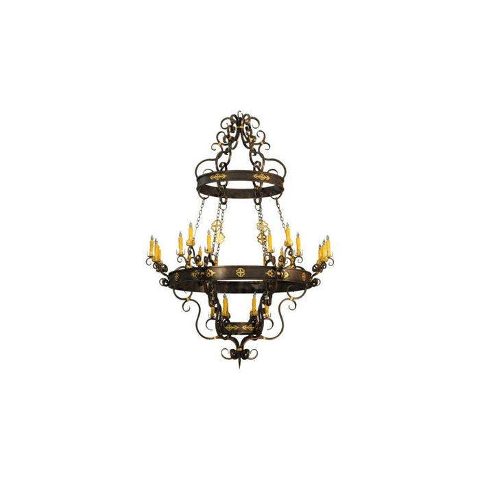 Meyda 72" Wide Candle Tobacco Santino 24 Light Chandelier