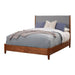 Alpine Furniture Flynn Mid Century Modern Two Tone Queen Panel Bed, Acorn/Grey 999-01Q