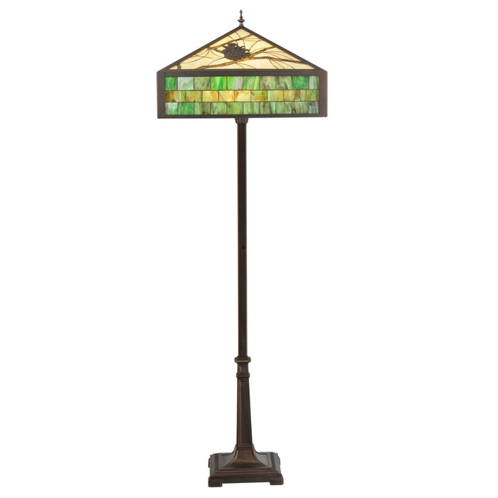 Meyda 64.5"H Green Pine Branch Mission Floor Lamp