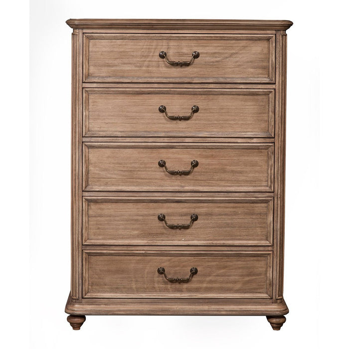 Alpine Furniture Melbourne 5 Drawer Chest, French Truffle 1200-05