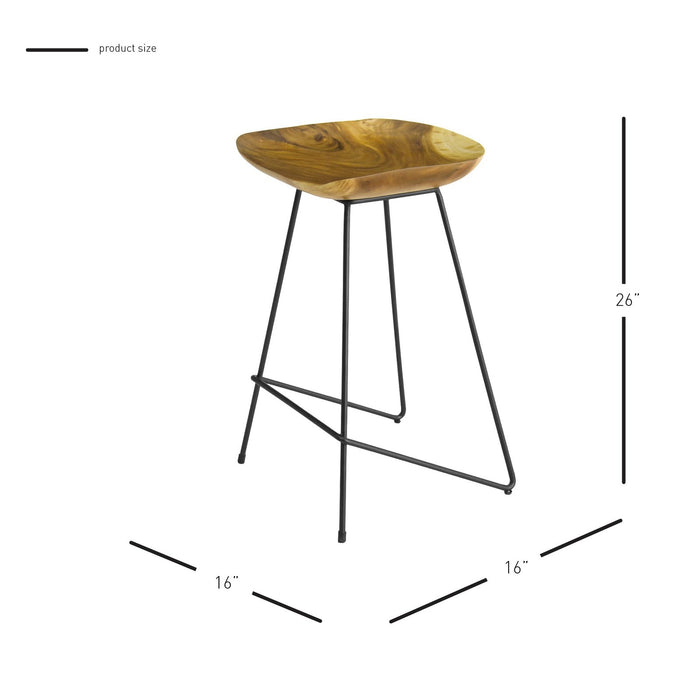 New Pacific Direct Naya Trembesi Counter Stool 1210010