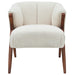 New Pacific Direct Florence Faux Shearling Fabric Accent Chair Brown Legs 1250017-560