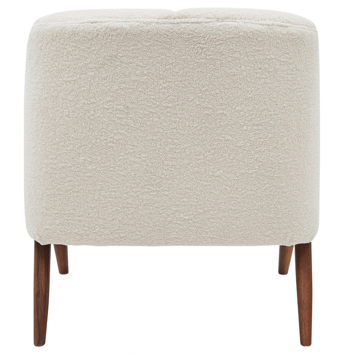 New Pacific Direct Florence Faux Shearling Fabric Accent Chair Brown Legs 1250017-560