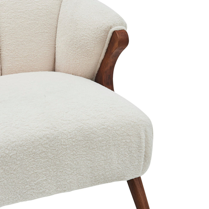 New Pacific Direct Florence Faux Shearling Fabric Accent Chair Brown Legs 1250017-560