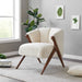 New Pacific Direct Florence Faux Shearling Fabric Accent Chair Brown Legs 1250017-560