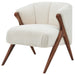 New Pacific Direct Florence Faux Shearling Fabric Accent Chair Brown Legs 1250017-560