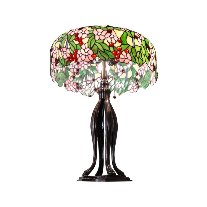 Meyda 30" High Cherry Red Blossom Table Lamp