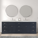 Eviva Epic 96" Transitional Vanity in Blue, Charcoal Gray, or White Finish with Brushed Nickel or Gold Hardware with White Quartz Top