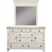 Alpine Furniture Winchester 6 Drawer Dresser w/2 Cabinets, White 1306-W-DR