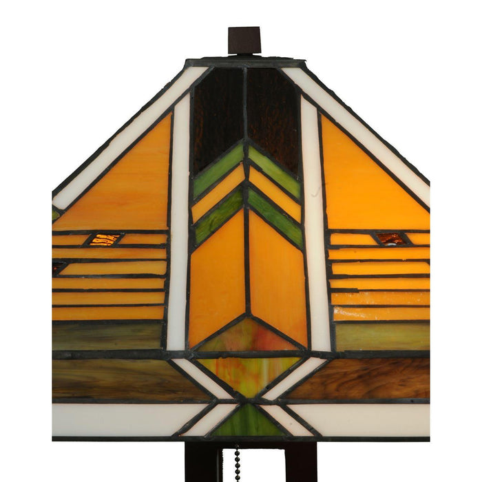 Meyda 24"H Mission Honey Abilene Tiffany Table Lamp