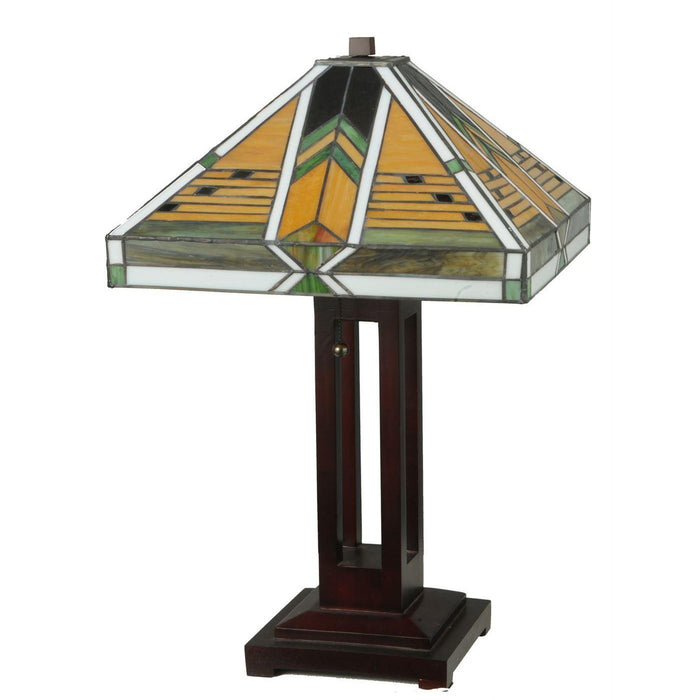 Meyda 24"H Mission Honey Abilene Tiffany Table Lamp