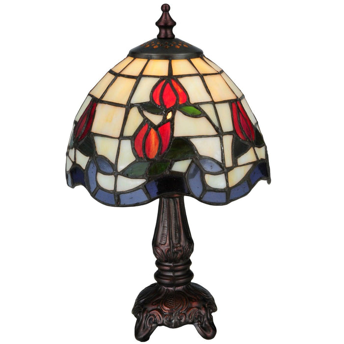 Meyda 12"H Roseborder Mini Lamp