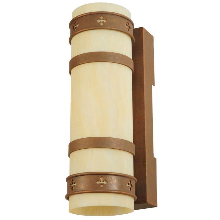 Meyda 7"W Rustic Byzantine Cylinder Wall Sconce