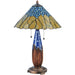 Meyda 24.5"H Tiffany Cristal Azul Gold Blue Table Lamp